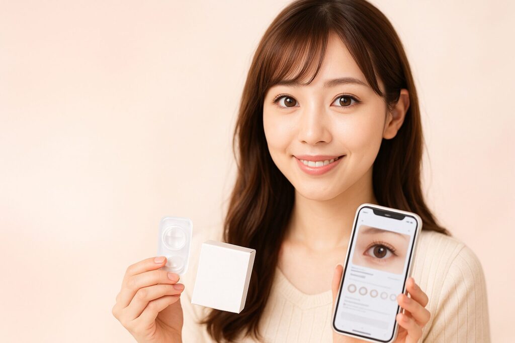 アットレンズをクーポンで購入している女性