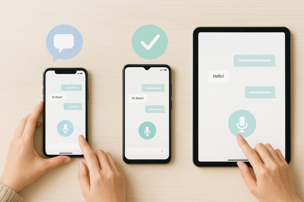 AI英会話スピークの使いやすい機種iPhone/Android/iPadを比較している