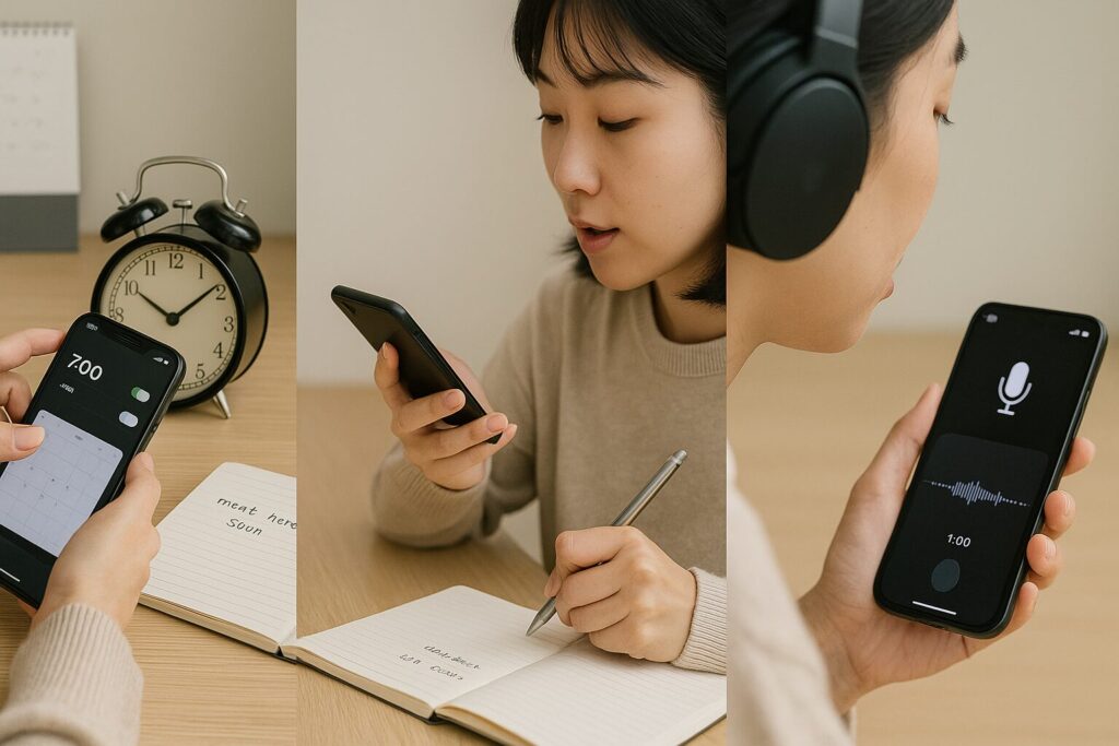 speakで時短レッスンしている女性