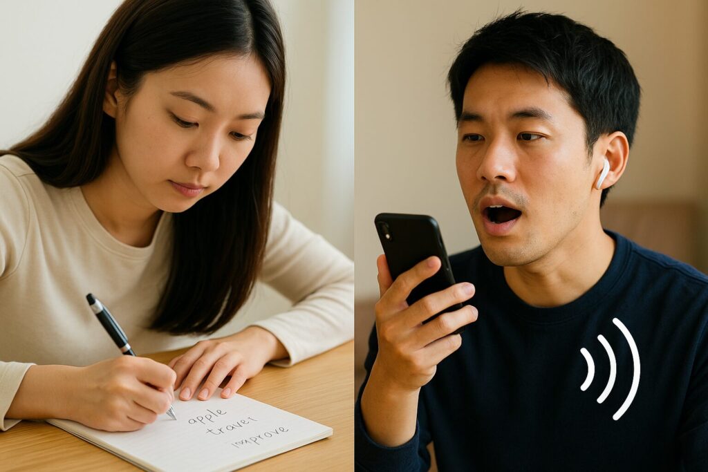 speakでレッスンしている男性