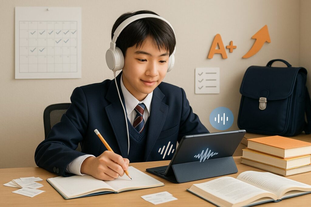 AI英会話の学割を探している中学生