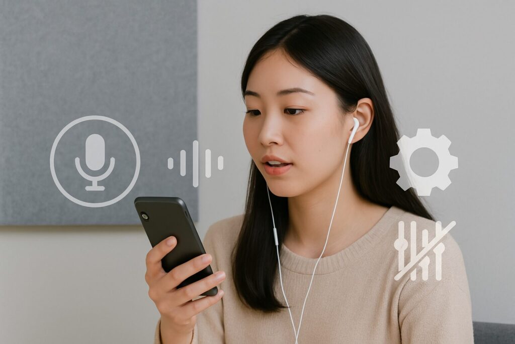 AI英会話スピークを使用している女性