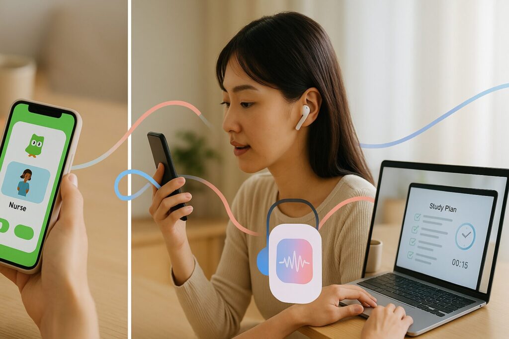 AI英会話スピークの無料体験をしている女性